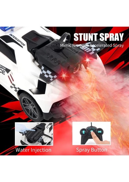 Oyuncak 1:20 Uzaktan Kumandalı Şarjlı Duman Çıkartan Işıklı Araba Buhar Çıkartan Drift Atan Polis Arabası modelleri