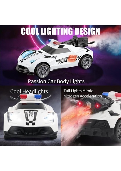 Oyuncak 1:20 Uzaktan Kumandalı Şarjlı Duman Çıkartan Işıklı Araba Buhar Çıkartan Drift Atan Polis Arabası fırsatları