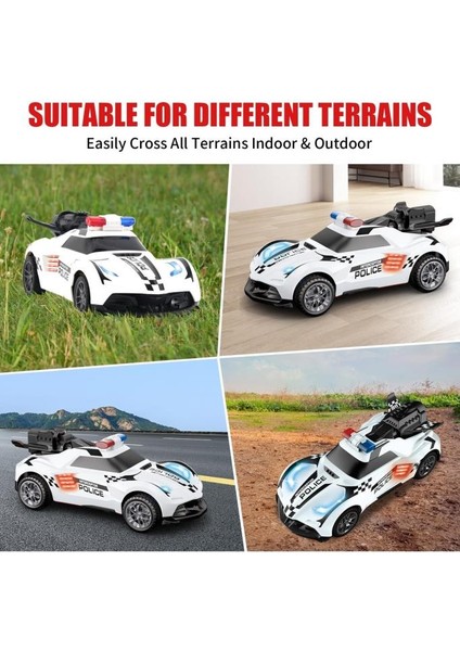Oyuncak 1:20 Uzaktan Kumandalı Şarjlı Duman Çıkartan Işıklı Araba Buhar Çıkartan Drift Atan Polis Arabası