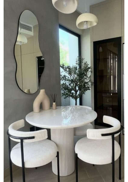 Krem Bohem Krem Vazo Büyük Boy Seramik 28 cm -26 cm