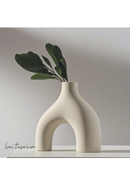 Krem Bohem Krem Vazo Büyük Boy Seramik 28 cm -26 cm indirimleri