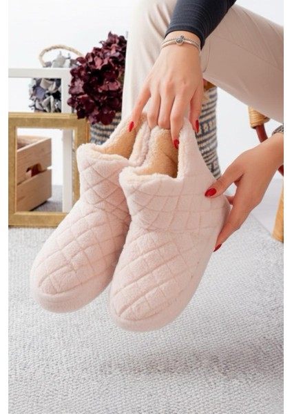 Ness Kadın Ev Botu Peluş Ev Pandufu Ses Yapmaz Taban Sıcak Şık Kürklü Panduf Ev Botu