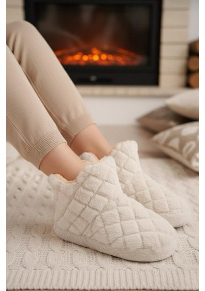 Ness Kadın Ev Botu Peluş Ev Pandufu Ses Yapmaz Taban Sıcak Şık Kürklü Panduf Ev Botu fiyatları