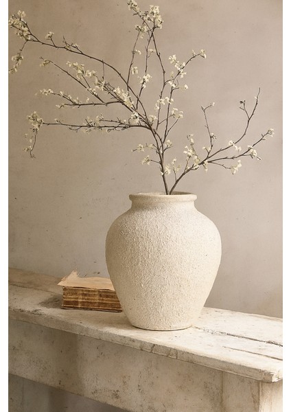 Modern Iskandinav Tarz Eleni Vazo Ev Dekorasyon El Yapımı Stoneware Vazo 24 cm fiyatları