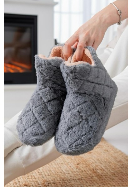 Ness Kadın Ev Botu Peluş Ev Pandufu Ses Yapmaz Taban Sıcak Şık Kürklü Panduf Ev Botu fiyatları