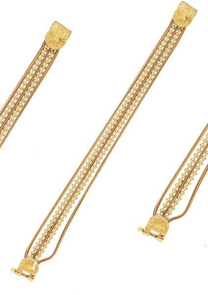 Sıralı Toplu Altın Kaplama 925 Ayar Gümüş Bayan Hasır Üçlü Set 201024776 indirimleri