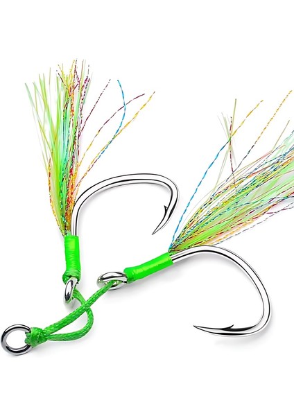 4/0 Numara 1 Adet Çiftli,glow Simli ,jig Asist,iğne Boyu 45 mm