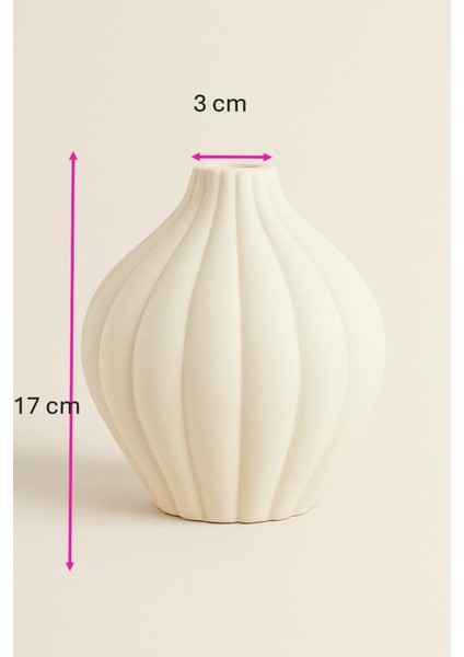 Iskandinav Tarzı Krem Rengi SADE17 cm Seramik Eysa Vazo Dekorasyon Iskandinav Bohem fiyatları