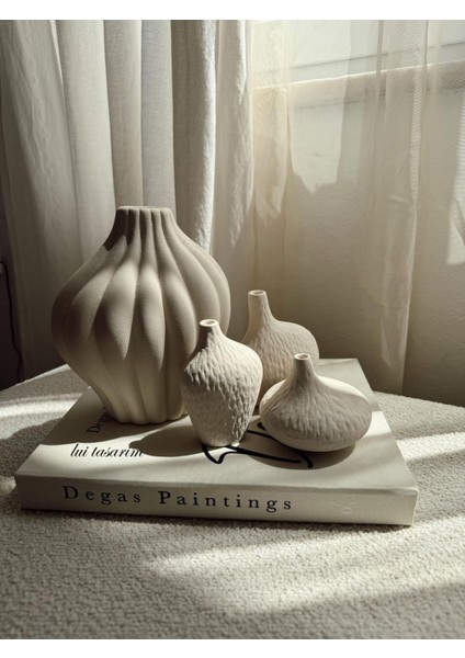 Iskandinav Tarzı Krem Rengi SADE17 cm Seramik Eysa Vazo Dekorasyon Iskandinav Bohem fırsatları