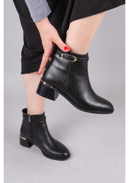 Linz Bileği Kemerli Alçak Topuklu Bot Siyah fiyatları