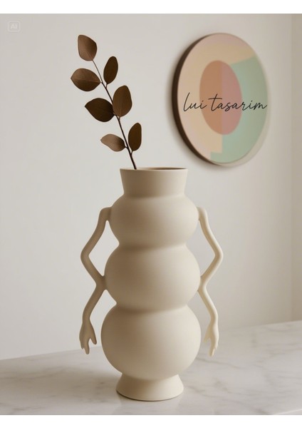 Krem Rengi Vazo Seramik Xl Boy Trio Büyük Vazo 32 cm modelleri