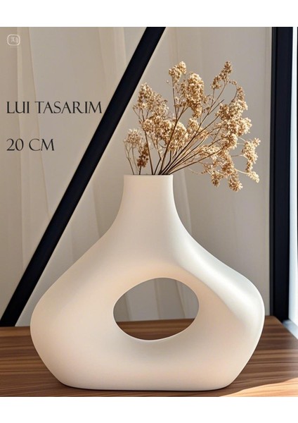 Krem Rengi Zarif Iskandinav Tarzı Sade Seramik Beyaz 20CM modelleri