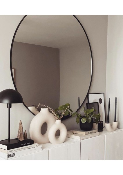 Krem Rengi Xxl Boy Seramik 2li Halka Vazo Set 31 cm Beton Alçı Değildir modelleri