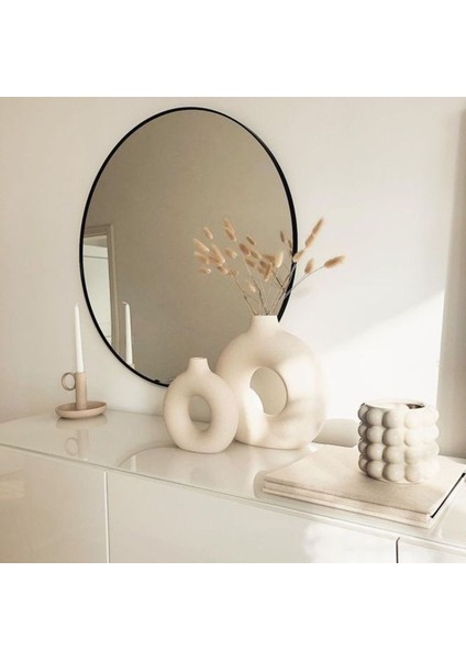 Krem Rengi Xxl Boy Seramik 2li Halka Vazo Set 31 cm Beton Alçı Değildir fırsatları