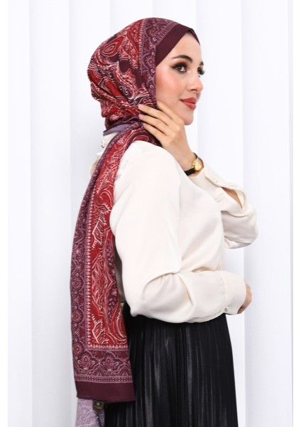 Mürdüm Desenli Kraş Şal modelleri