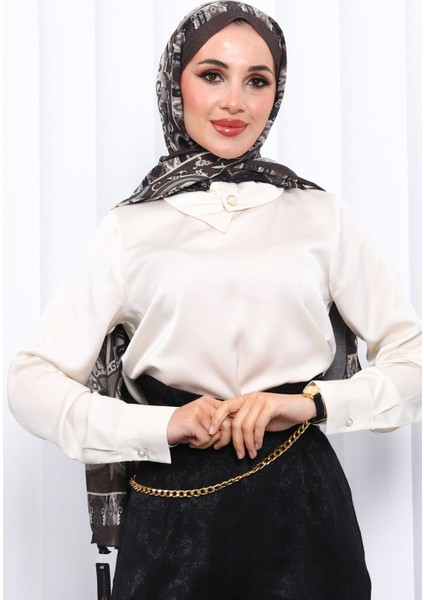 Kahverengi Desenli Kraş Şal modelleri