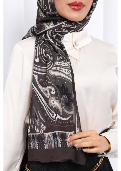 Kahverengi Desenli Kraş Şal fırsatları