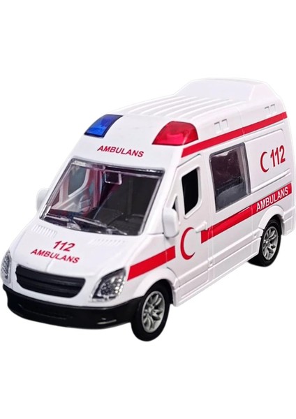 2'li Ekip Arabası Seti Ambulans ve Polis Sürtmeli Oyuncak Araba 12 Cm. fırsatları