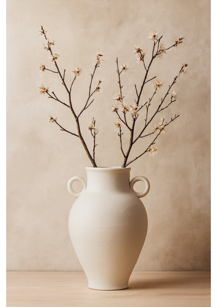 Modern Iskandinav Tarz Ev Dekorasyon El Yapımı Stoneware Vazo 27 cm modelleri