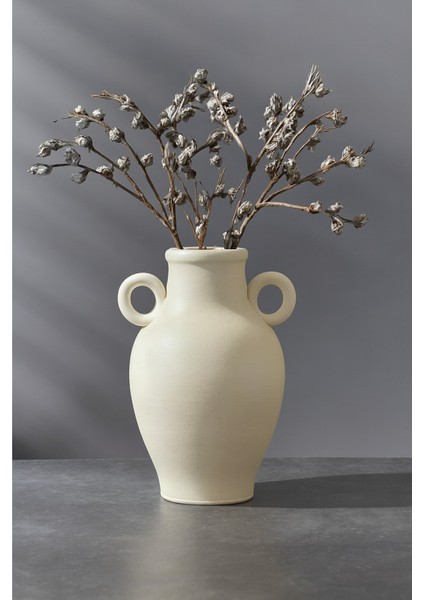 Modern Iskandinav Tarz Ev Dekorasyon El Yapımı Stoneware Vazo 27 cm