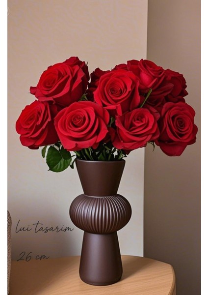 Uzun Yeşil Bohem Büyük Boy Seramik Nordic Tarz Şık Sade Iskandinav Tarzı Vazo Seramik 26CM fiyatları