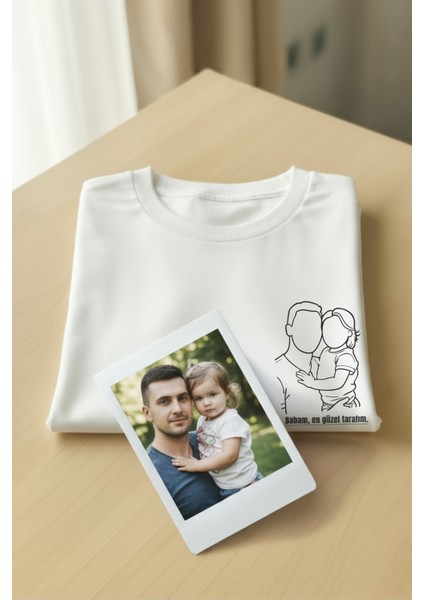 Kişiye Özel Fotoğraf Çizim Baskılı %100 Pamuk Unisex T-Shirt (Kendin Tasarla)