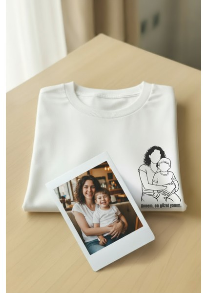 Kişiye Özel Fotoğraf Çizim Baskılı %100 Pamuk Unisex T-Shirt (Kendin Tasarla) modelleri
