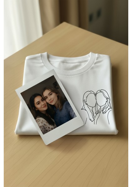 Kişiye Özel Fotoğraf Çizim Baskılı %100 Pamuk Unisex T-Shirt (Kendin Tasarla) indirimleri
