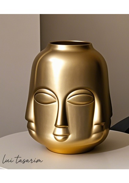 Gold Vazo Trend Bohem Buddha Büyük Xl Boy 25 cm Seramik Vazo