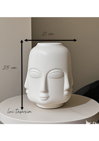 Vazo Trend Bohem Buddha Büyük Xl Boy Seramik Mat Beyaz Vazo fiyatları