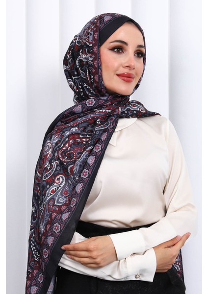 Siyah Desenli Kraş Şal