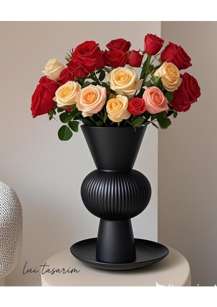 Uzun Siyah Bohem Büyük Boy Seramik Nordic Tarz Şık Sade Iskandinav Tarzı Vazo Seramik 25CM fiyatları