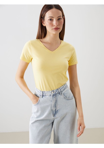 Yeni Sezon V Yaka Kadın Tişört