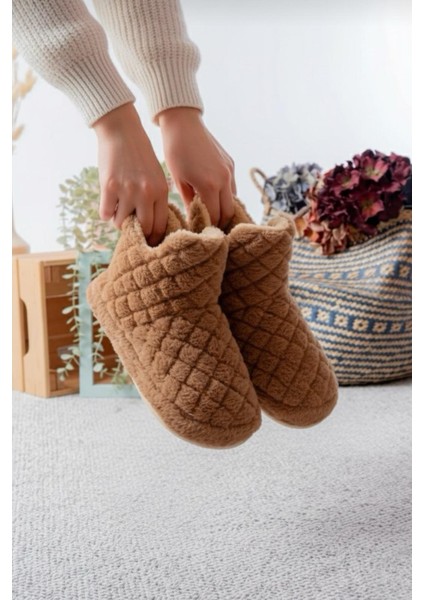 Ness Kadın Ev Botu Peluş Ev Pandufu Ses Yapmaz Taban Sıcak Şık Kürklü Panduf Ev Botu