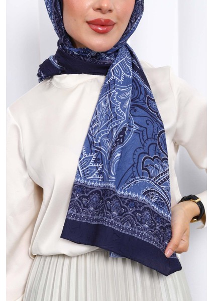 Mavi Desenli Kraş Şal fırsatları