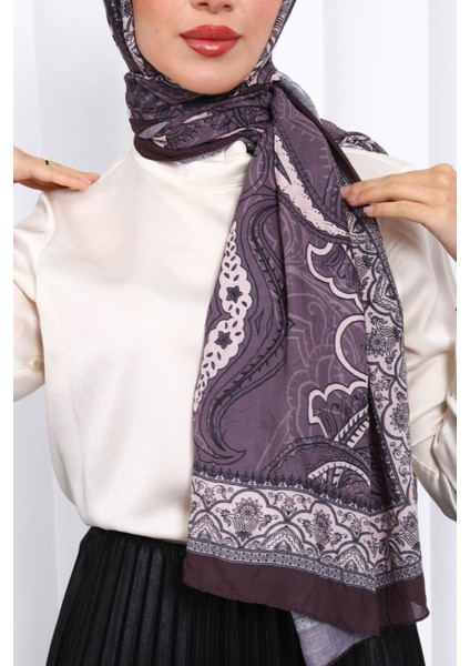Kahverengi Desenli Kraş Şal fırsatları
