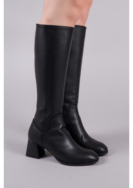 Chimay Aksesuarsız Topuklu Çizme Siyah