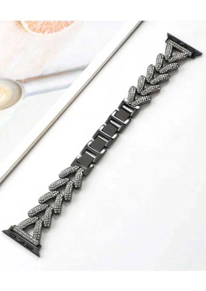 Apple Watch 38MM Node Taşlı Kordon - Siyah