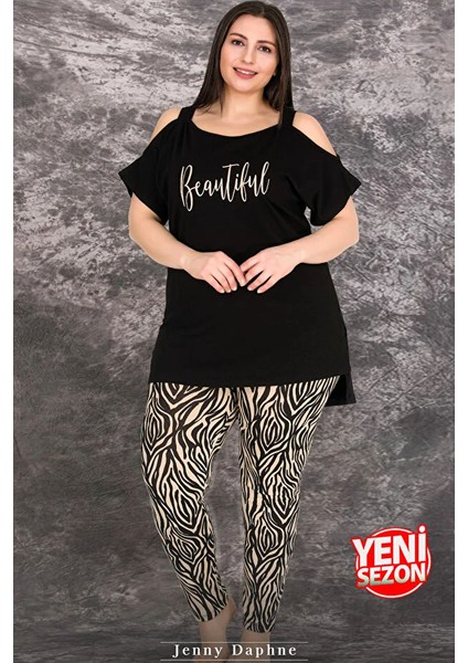Lady Büyük Beden Çizgili Kısa Kollu Uzun Pijama Takımı fiyatları