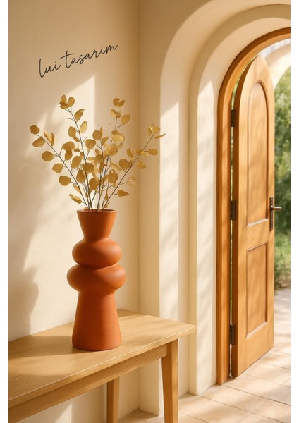 Kremit Rengi Vazo Iskandinav Tarzı Modern Minimalist Sade Dekoratif 31 cm Vazo fırsatları