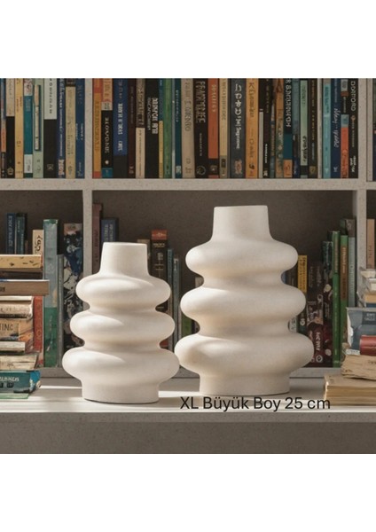 Beyaz Bohem Xl Büyük Boy Seramik Nordic Tarz Beyaz Sade Iskandinav Tarzı Twist Vazo Seramik 25CM indirimleri