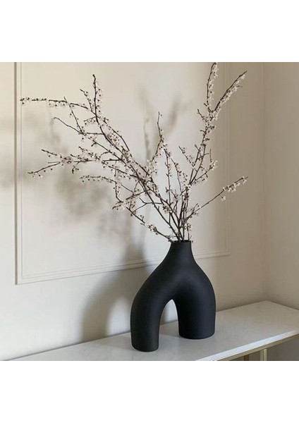 Nude Bohem Siyah Vazo Büyük Boy Seramik 28 cm -26 cm fiyatları