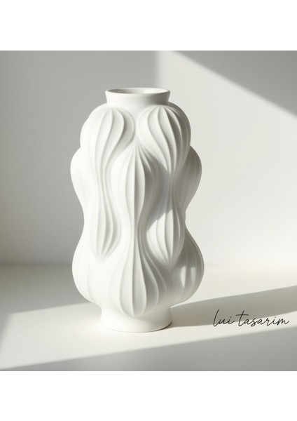 Modern Vazo Dekoratif Şık Iskandinac Nordic Tarz Seramik Xl Boy 30 cm Büyük Vazo