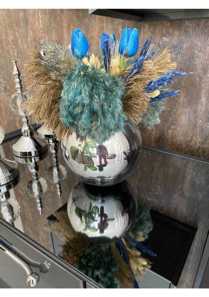 Paşabahçe Vazo Dekoratif Aynalı Cam Gümüş Renk Parlak Vazo Şık indirimleri