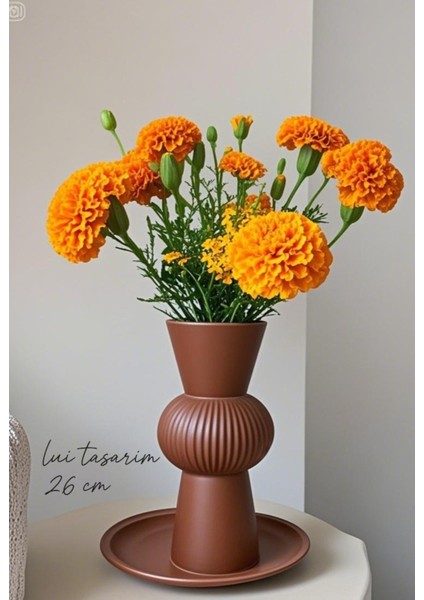 Uzun Kahverengi Bohem Büyük Boy Seramik Nordic Tarz Şık Sade Iskandinav Tarzı Vazo Seramik 26CM fiyatları