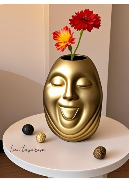 Gold Bohem Tarz Face Tasarım Seramik Trend Iskandinav 23 cm Büyük Xl Sevimli Surat Bonci Vazo fırsatları