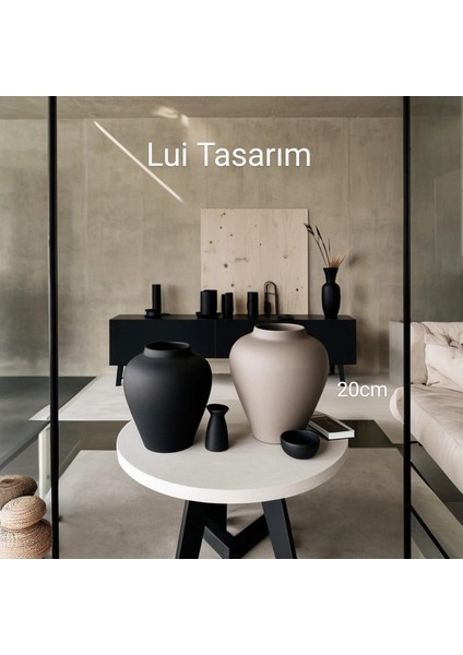 Iskandinav Tarzı Bohem Trend Vizon 20 cm Ahşap Dekor Vazo