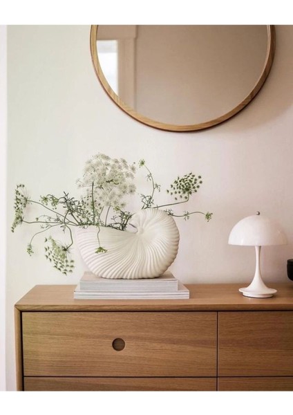 Krem Rengi Snail Salyangoz Vazo Xl Boy 25*17 cm Seramik Modern Şık Vazo Dekorasyon Salon Ev Otel fiyatları