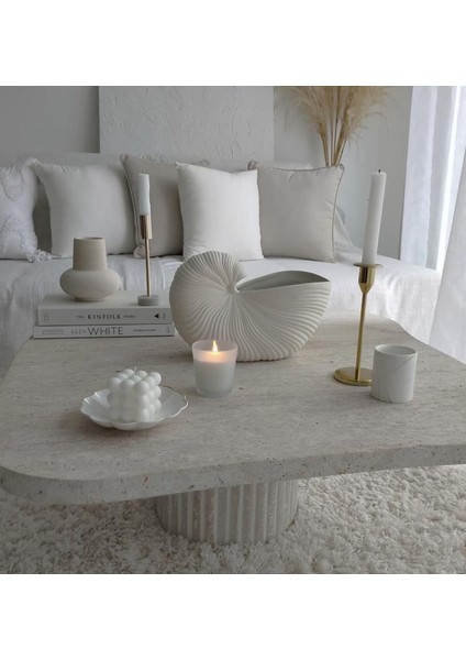 Krem Rengi Snail Salyangoz Vazo Xl Boy 25*17 cm Seramik Modern Şık Vazo Dekorasyon Salon Ev Otel modelleri