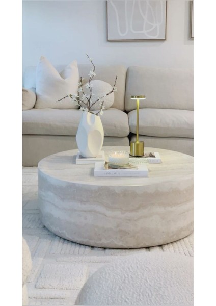 Krem Renk Seramik Vazo 2'li Set Emila Dekoratif Vazo Modern Sade Şık 32CM 25 cm